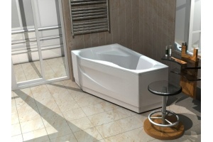 Акриловая ванна Акватек Медея 170x95 L, вклеенный каркас - 3