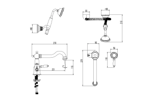 Смеситель Lemark Villa LM4847C для ванны встраиваемый, на 2 отверстия, с аксессуарами, хром - 2