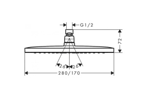 Верхний душ hansgrohe Croma E 280 1jet EcoSmart 9 л/мин 26258000 - 2