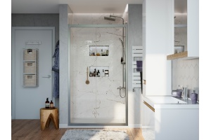 Душевая дверь в нишу STWORKI Стокгольм DE019D2110200 110 см профиль хром матовый, раздвижная, прозрачное стекло - 2