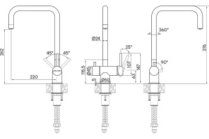 Смеситель для кухни Paulmark Wetter нержавеющая сталь  - 3