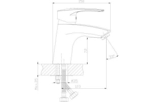 Смеситель для раковины Rossinka  хром (T40-11) - 2
