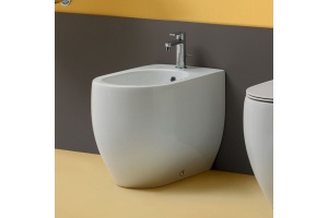 Kerasan Flo биде напольное приставное 56см, с 1 отв. под смеситель, с крепежом Wb5N в комплекте, цвет белый