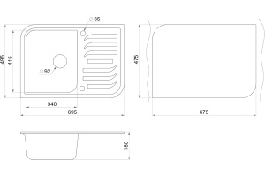 Мойка кухонная Granula GR-7001 шварц - 2