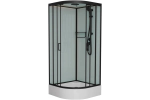 Душевая кабина Frank 90х90 черная стекло матовое