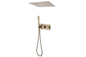 Душевой комплект Abber Daheim с термостатом золото матовый