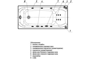 Акриловая ванна Aquatek Альфа 170x70 см ALF170-0000007 с гидромассажем, белый - 3