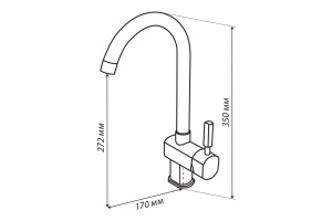 Смеситель для кухни ЛИАМ графит - 3
