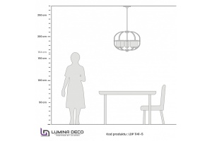 Люстра на штанге LUMINA DECO Monterey LDP 1141-5 BK+MD - 2