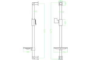 Душевая штанга Lemark  64 см (LM8069C) - 2