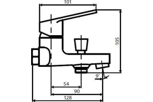 Смеситель Dorff Prime D4010000 для ванны с душем - 3
