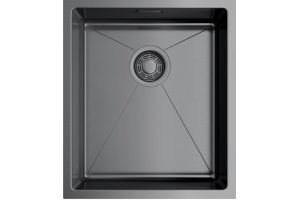 Мойка кухонная Omoikiri Taki 38-U/IF-GM вороненая сталь