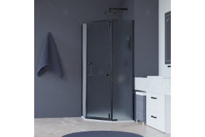 Душевой уголок  90*90*195 RGW HO-081-B Трапеция/Чёрный/Сатинат/8 мм (2 уп.)