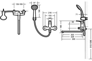 Смеситель для ванны Bravat Fit хром (F6135188CP-LB-RUS) - 2