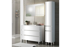 Тумба с раковиной Sanvit Кубэ-3 90 белый глянец - 2