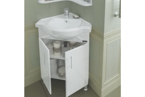 Тумба с раковиной угловая Санта Аврора 60 белый - 2