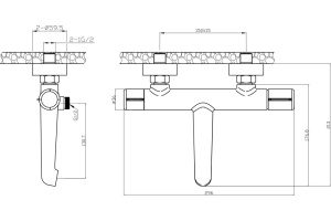 Смеситель Agger Slim A2210000 для ванны с душем - 2