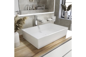 Мебель для ванной STWORKI Берген 100 белая со светлой столешницей, с раковиной Bocchi Vessel 1172-061-0125 - 3