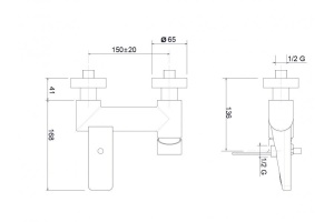 Смеситель для ванны Cezares Tirreno (TIRRENO-VM-01) - 2
