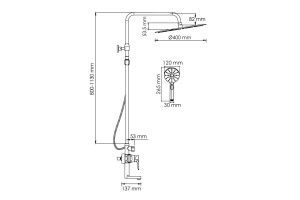 Душевая система WasserKraft 40 хром - 3