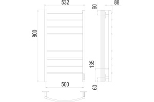 Электрический полотенцесушитель Terminus Классик П8 500x800 Белый матовый - 3