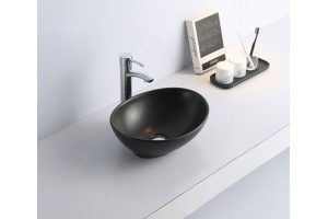 Раковина накладная CeramaLux NC 40.5 см черный матовый (7138MB)