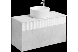 Комплект мебели Aquaton Марбл 100 белый-серый - 2