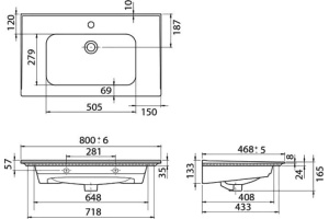 Мебельная раковина Opadiris CeraStyle Blue 80 - 2