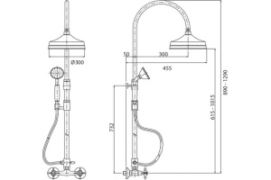 Душевая стойка Cezares Lord золото, глянцевый (LORD-CD-30-03/24-M) - 2