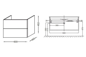 Тумба под раковину Jacob Delafon Vox 60 см (EB2080-R1-E16) - 2