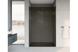 Душевая дверь в нишу Vincea Arno 120x200 профиль черный стекло тонированное - 2