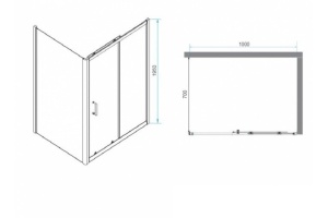 Душевой уголок RGW Passage PA-74 100x70 профиль хром стекло прозрачное - 3