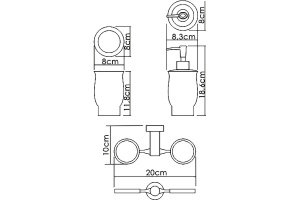 Стакан для зубных щеток и дозатор Wasserkraft хром - белый - 3