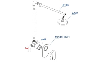 A85146 Встраиваемый комплект для душа с верхней душевой насадкой - 3