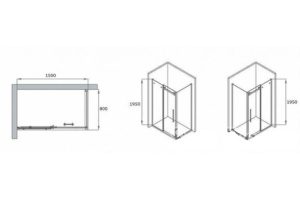 Душевой уголок RGW Tornado TO-44-1B 150х80 профиль черный стекло прозрачное - 3