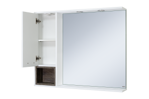 Зеркало Misty Фетта 100 L c подсветкой, белое - 2