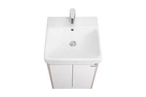 Тумба с раковиной Aquaton Сканди Doors 45 белый - светлое дерево - 2