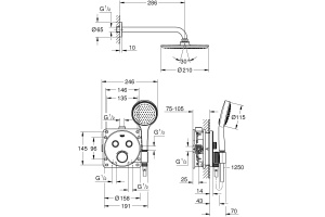 Душевой комплект Grohe Grohtherm SmartControl 34743000 С ВНУТРЕННЕЙ ЧАСТЬЮ - 2