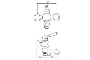 Смеситель для ванны с душем KAISER Wood (61022) - 2
