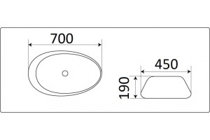 Раковина накладная Ceramalux N 69 белый (7807) - 2