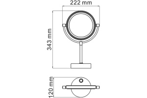 Косметическое зеркало Wasserkraft K-1005 с подсветкой - 3