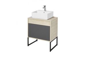 Тумба с раковиной Aquaton Лофт Урбан 80 светлое дерево-серый - 3