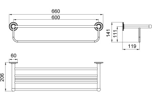 Полка для полотенец Timo Nelson 150058/00 хром - 2