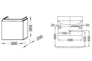 Тумба под раковину Jacob Delafon Rythmik 38,6 см (EB1096-E10) - 2