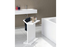 Столик для ванной комнаты Abber Stein с полотенцедержателем белый - 2