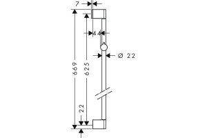 Душевая штанга hansgrohe Unica Croma 65 см 26505000, хром - 2