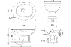 Чаша для унитаза подвесного BelBagno Boheme BB115CH - 2