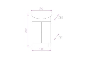 Тумба под раковину Onika Лига 50 белый - 3