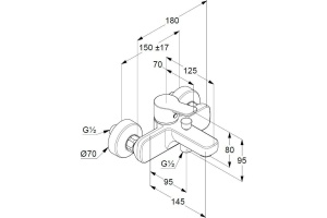 Смеситель Kludi Pure&Easy 376819165 для ванны с душем - 2