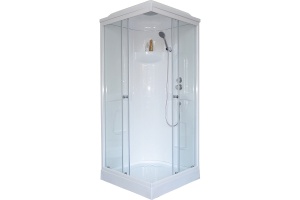 Душевая кабина Royal Bath 90x90 профиль белый стекло прозрачное